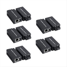 5 Pairs Mini Gigabit Fiber Optical Media Converter 100/1000Mbps Transceiver Ethernet Switch SC to RJ45 20Km Co