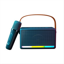 Karaoke Machine for Kids Adults Mini Portable Bluetooth Speaker with Wireless Microphone LED Light Banquet,B