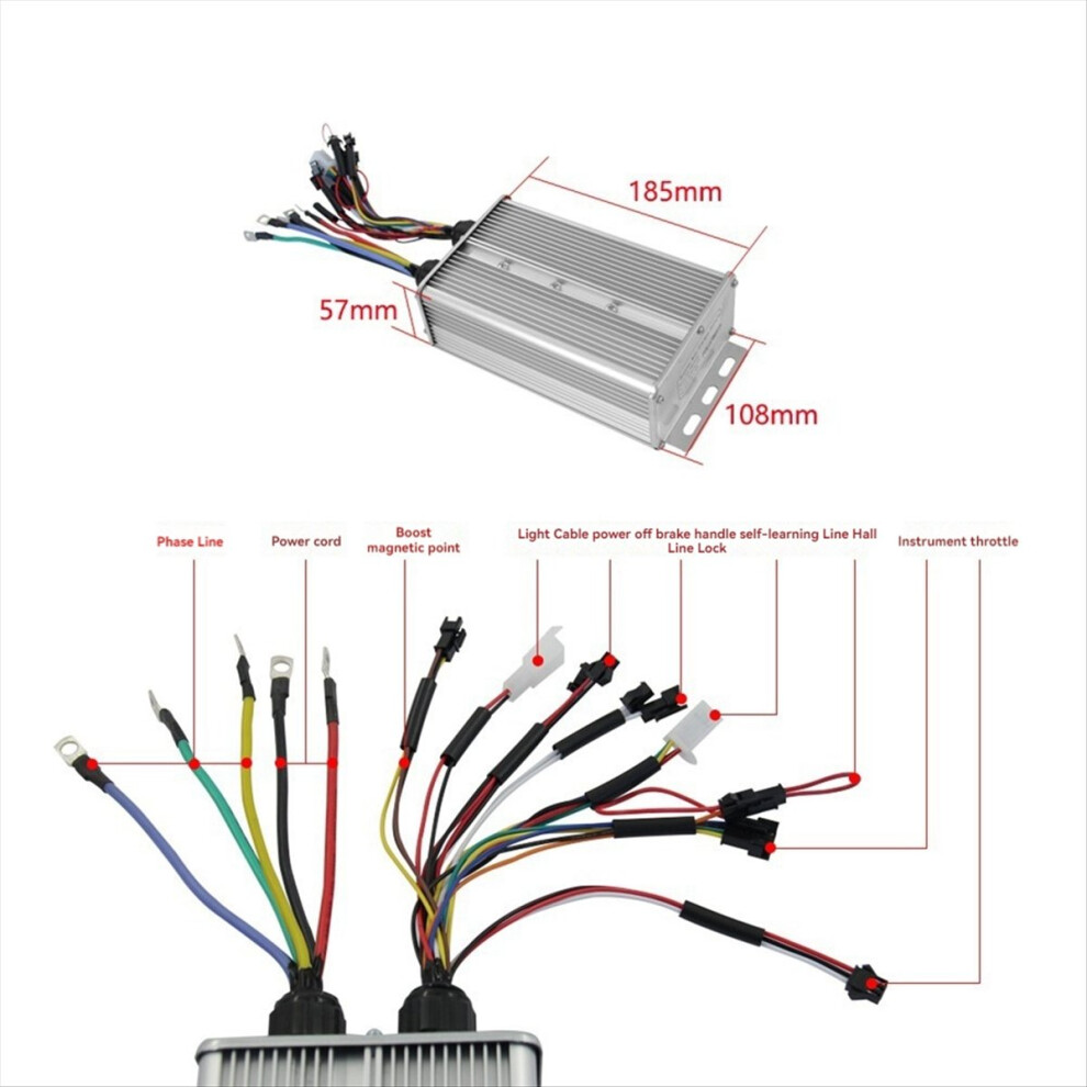 High-Power Motors Lithium-Ion Power-Assisted Conversion Parts H-100 Color Screen Meter With 60A Three-Mode Sine Wave Kit 4853162250877