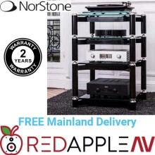 Norstone Spider 4 HiFi Rack 4 Tier Modular Stand Black Glass Shelves