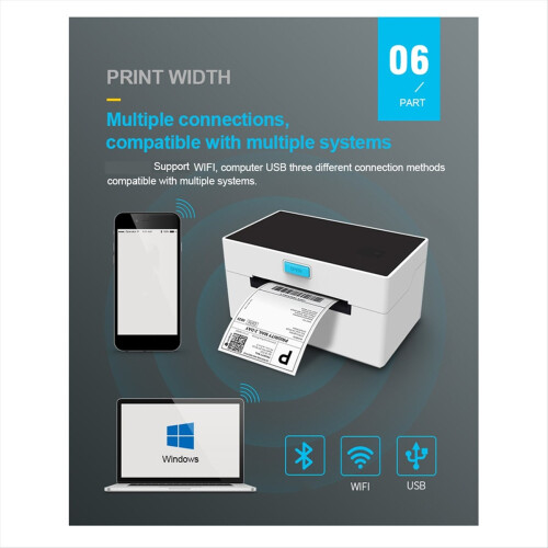 Thermal Label Printer for Shipping Maker Express Barcode Sticker USB Desktop EU PLUG 2