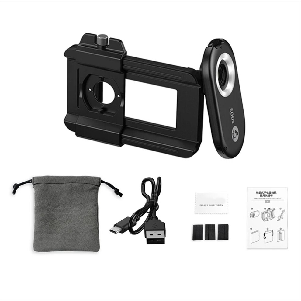 Saudism Mobile Phone Microscope Lens With Cpl Led 3 In 1 Macro Magnifier Kits Biological For 200X