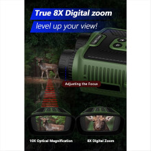 Digital Infrared Night Vision Binoculars Telescope 300M 2.5K UHD 40MP 10X Optical 8X Zoom ArmyGreen
