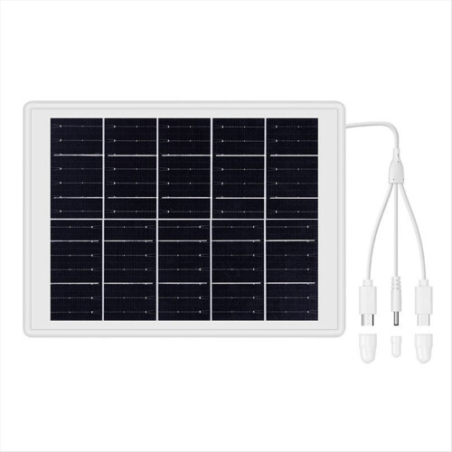 8W Solar Panels for Security Camera Built-in Battery with Cable IP65 Waterproof 360 Adjustable Mount 2