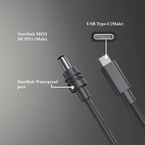For Space-X Mini USBC to D Cable Waterproof Overload Short Circuit Protection MINI Type-C DC Cable,B 2