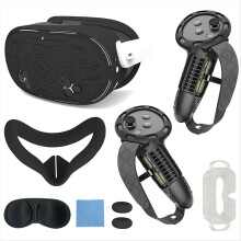 Lens Protection Cover, Anti-Fall VR Controller Handle Cover for 3S 7-Piece Set Black