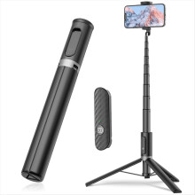Cell Phone Selfie Stick Portable Aluminum Extendable Tripod with Bluetooth Remote for 4-7 Inch Smartphone,B