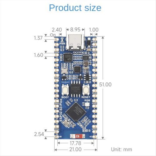ESP32-S3- Microcontroller 2.4GHz Wi-Fi Development Board 240MHz Dual-Core Processor 2