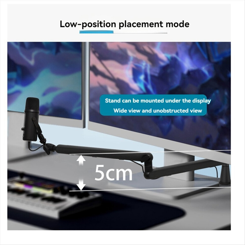 Mic Stand Desk, Heavy Duty Boom Arm Bear With Desk Mount Clamp, Adjustable Microphone 4853162270523
