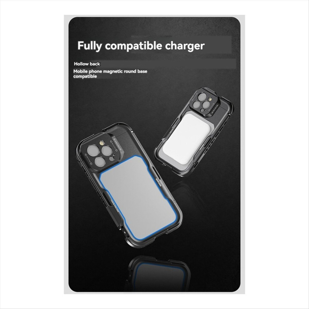 Saudism Phone Cage Video Rig For 16Pro Max With Snap On 67Mm Filter Adapter Aluminum Case Recording