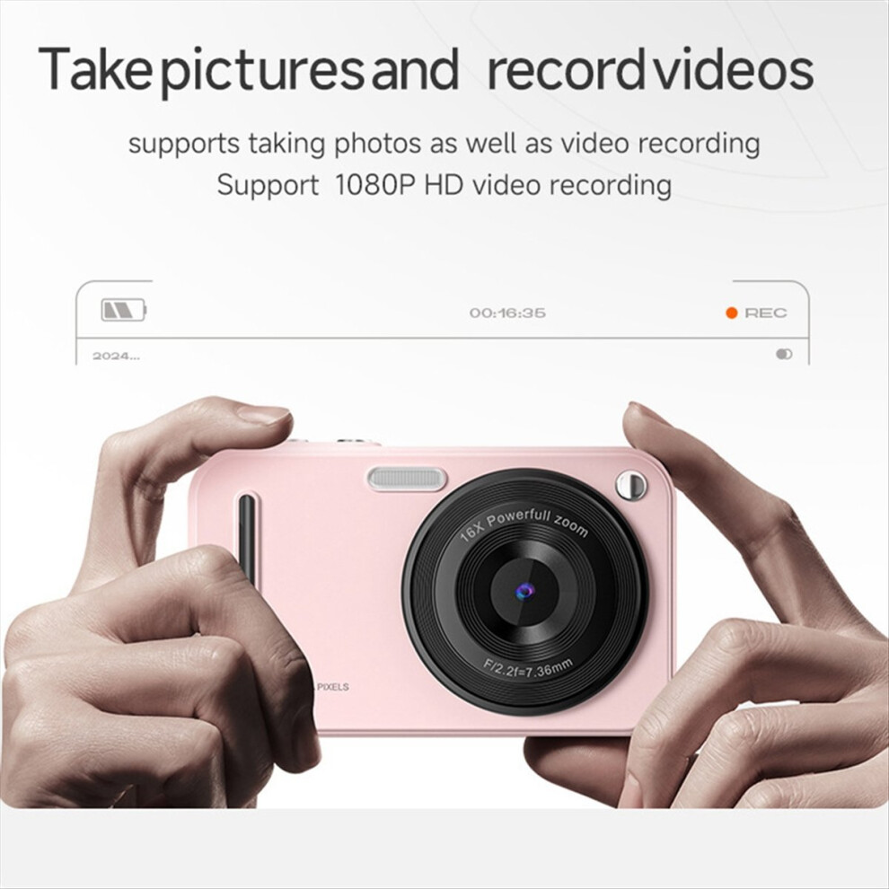 Digital Camera, Autofocus 48Mp Af 4K Camera For Kids With 16X Zoom Anti Shake Teens Pink 4853162276105