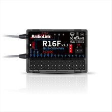 Radiolink R16F RC Receiver 16 Channel 2.4GHz with Gyro, Voltage Telemetry, 600m Range for Car, Boat, Airplane