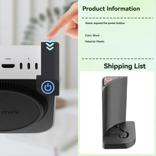 Top-Mounted Power Button for Mini / Pro - Easy Installation, Enhanced User Experience Black 2