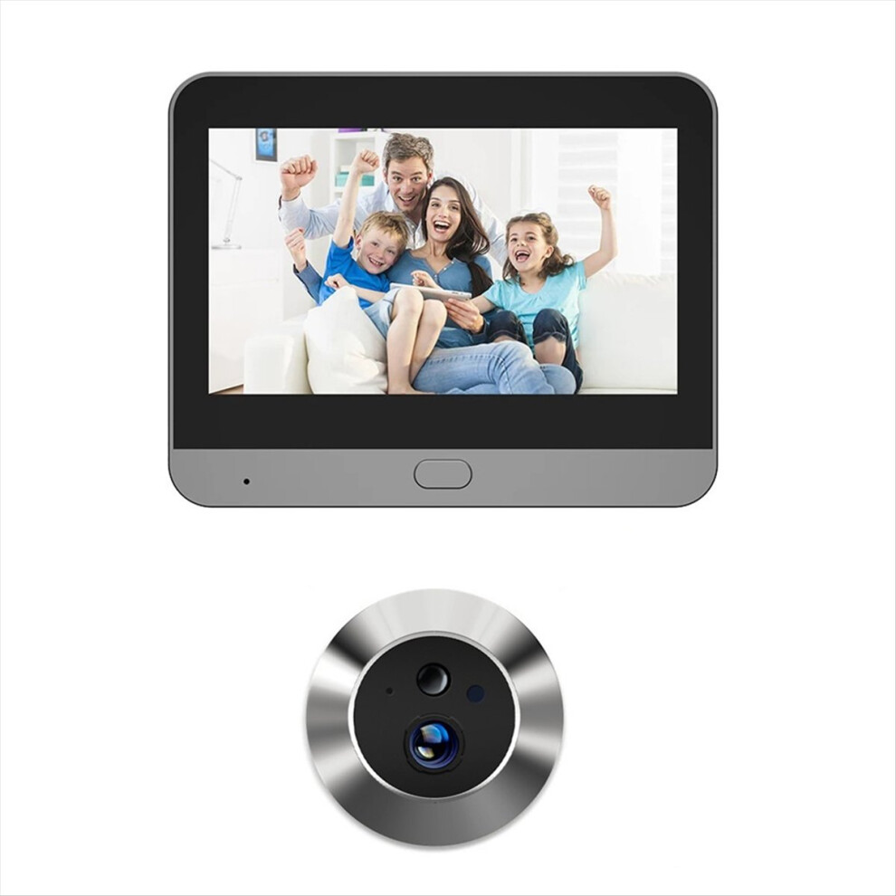 Smart Tuya 3Mp 2.4G Wifi Door Camera Automatic Sensing Eye Digital Viewer Wireless Doorbell Home Silver 4853162281000