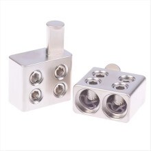 2pcs Car Audio Splitter Wire Power Supply Terminal Amplifier Dual 1/0 Gauge to Amp Input Reducers