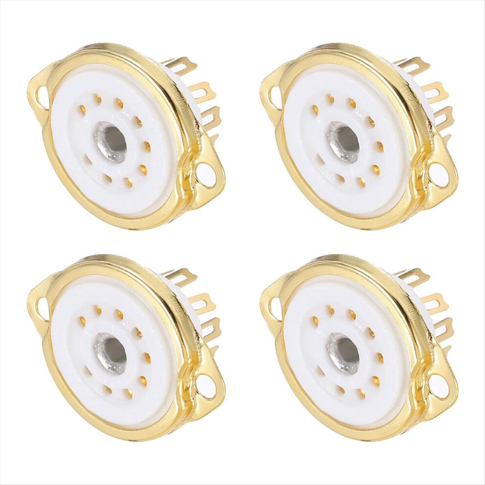 4Pcs 9Pin Tube Socket Ceramic Socket,Vacuum Protect For 12Ax7,12At7,12Au7,Ecc83,Ecc82,E88cc,6922 4853162285138