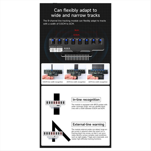 1PCS 8 Channel High Electronic Infrared Line Tracking Sensor Module Support Automatic Calibration C 2