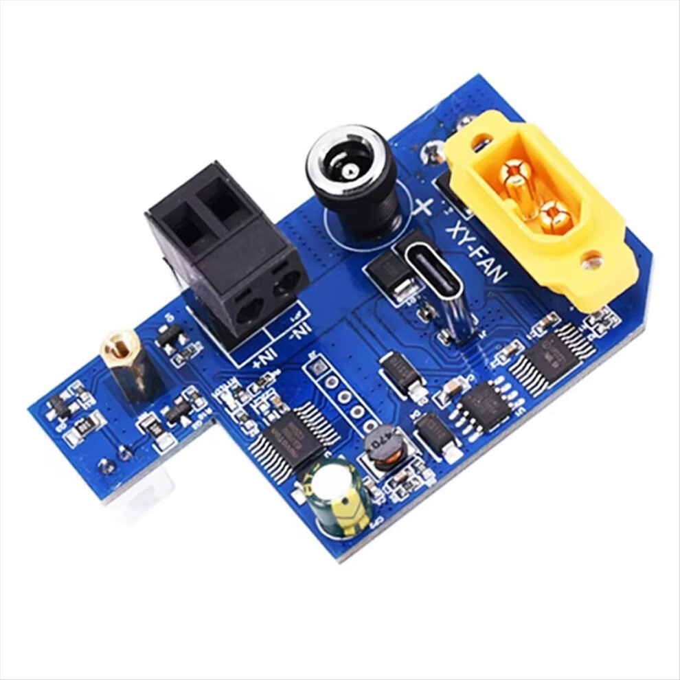 Multi Interface Power Input And Fan Control Board Various Supply Diy Module Three Gear Adjustment 6-70Vdc Blue 4853162292440
