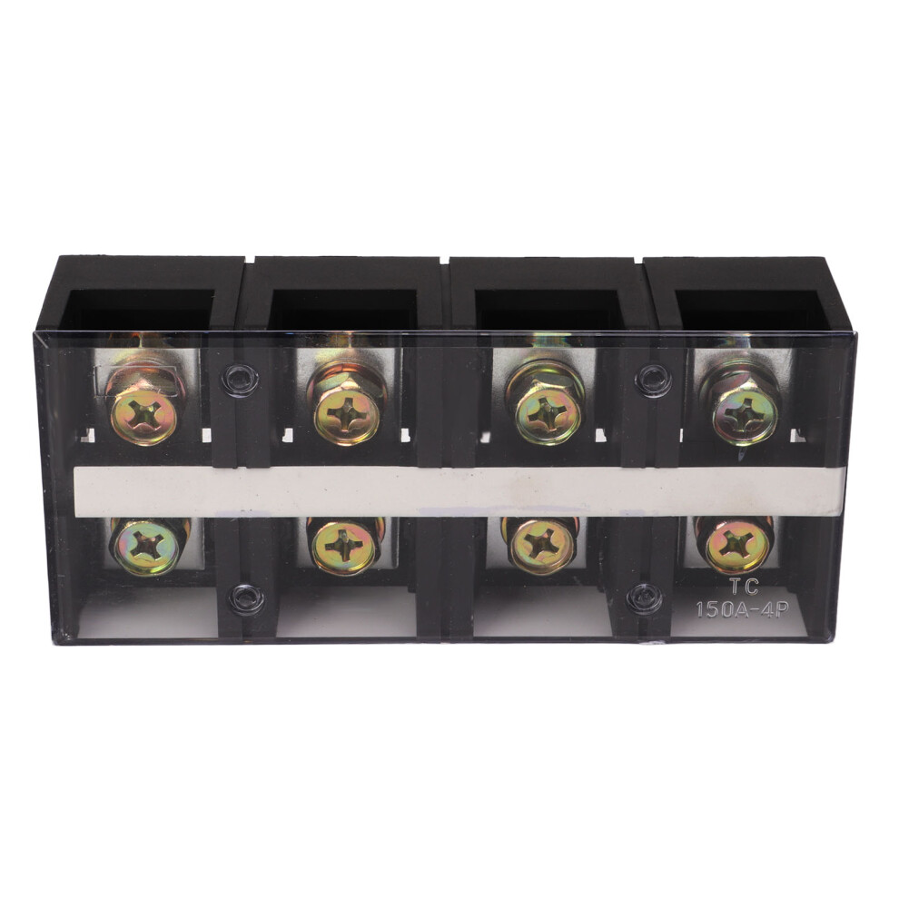 150A 600V Dual Row Barrier Block Terminal Strip With Transparent Cover 8771356212202
