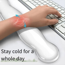 Rubber Mouse Pad with Wrist Rest, Keyboard Tray, Non-Slip Silicone Transparent Desktop Office Rest