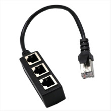 RJ45 Ethernet Splitter Cable 1 Male to 3 Female LAN Ports Adapter for Cat5 Cat5e Cat6 Cat7