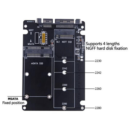 NGFF to 3 External HDD Enclosure MSATA SSD Adapter M.2 Protocol Board 2