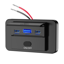 NEW 12-24V PD Type-C USB Ports QC3.0 and PD3.0 with Switch Fast Charging Power Panel for Car Truck RV Blue
