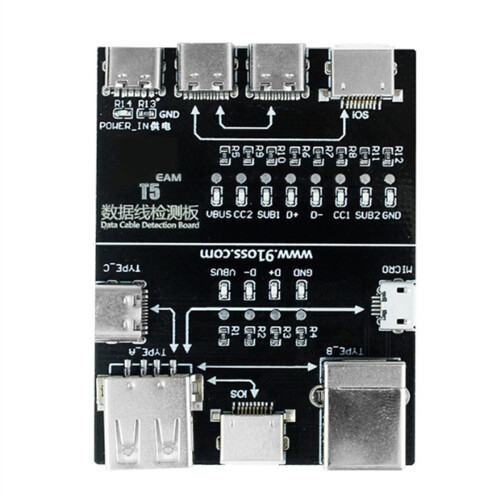 T5 on-Off Data Cable Detection Board Universal IOS Android Type-C Micro-USB Abnormal Testing Rapid Detector 1