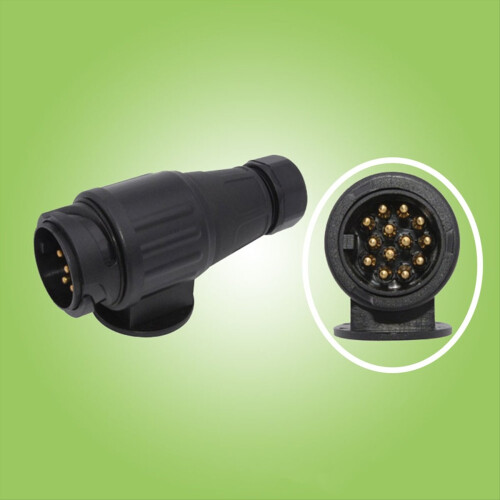 12V 13 Pin Trailer Plug Waterproof Pole Plastic Electrical Connector Wiring Adapter Tool 2