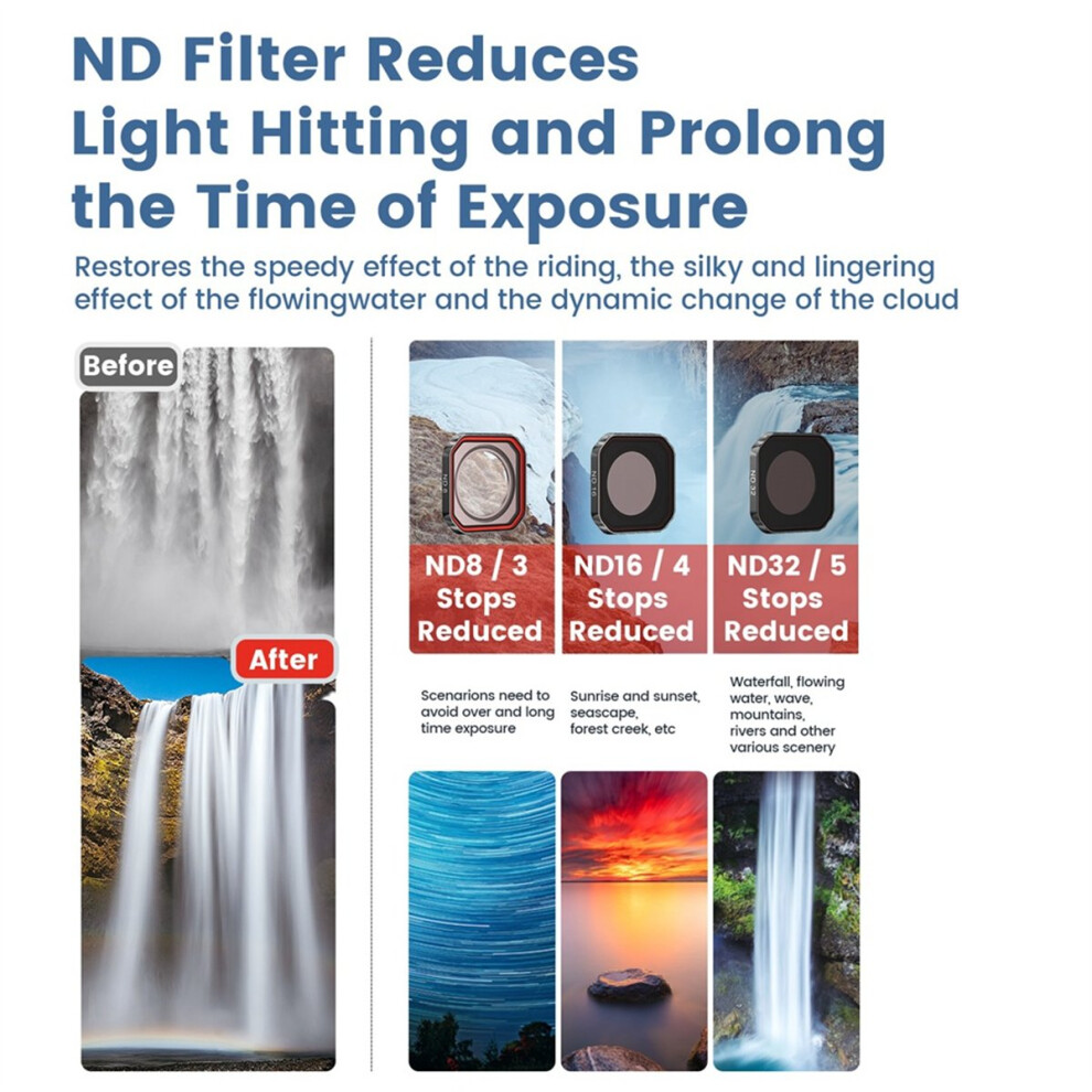 Photos - Lens Filter 4Pcs  Set for PRO 2 Camera Accessories Anti-Fog Waterproof Kit CPL ND8 ND16 ND32