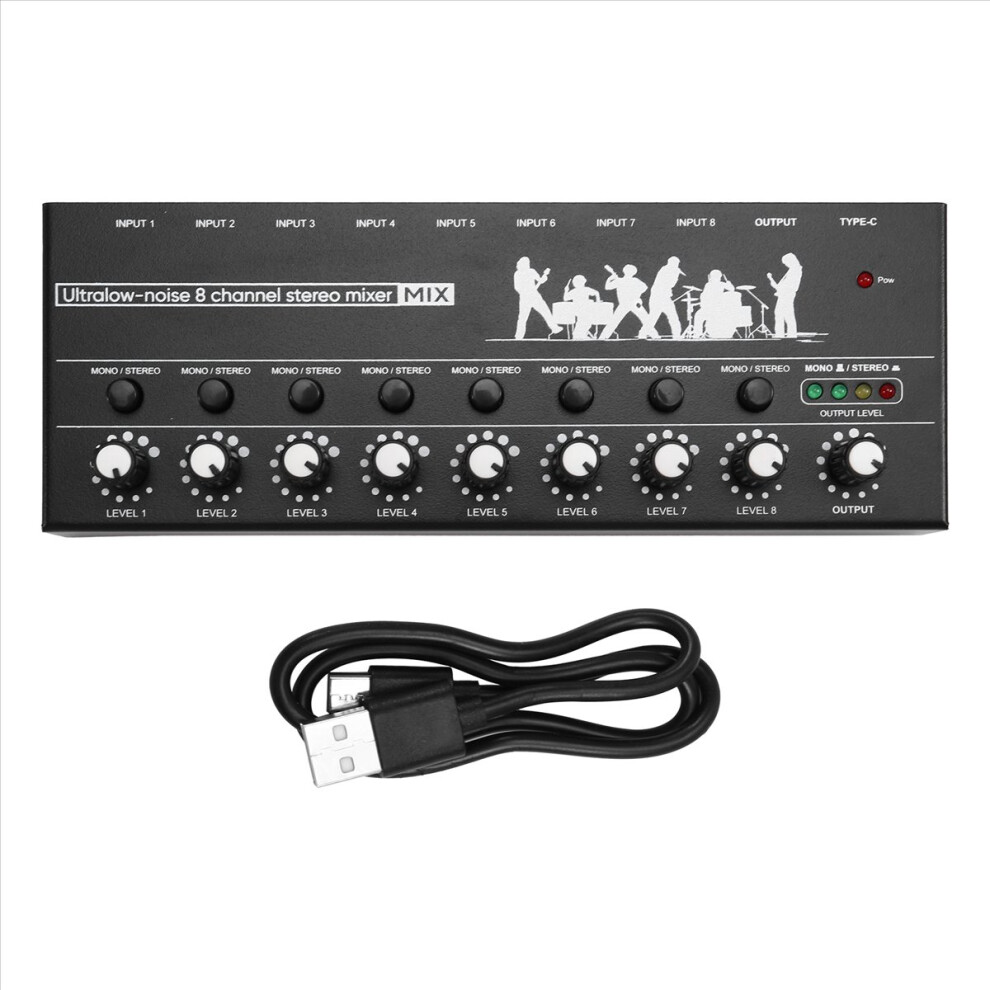 Professional 8-Channel Stereo Mixer Portable Sound Audio With Low-Noise Functionality For Recording Instruments 4853162207239
