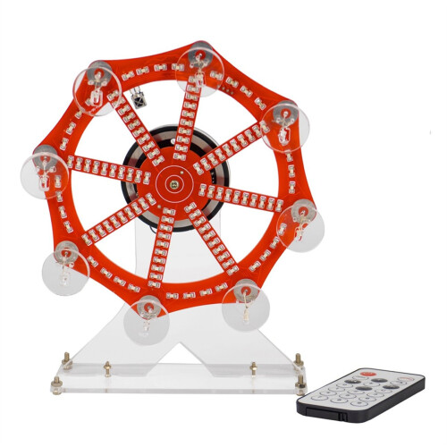 DIY Electronic Kit LED Rotating Skyscraper Wheel Flashing Soldering Project Practice 10 Kinds Mode Remote 2