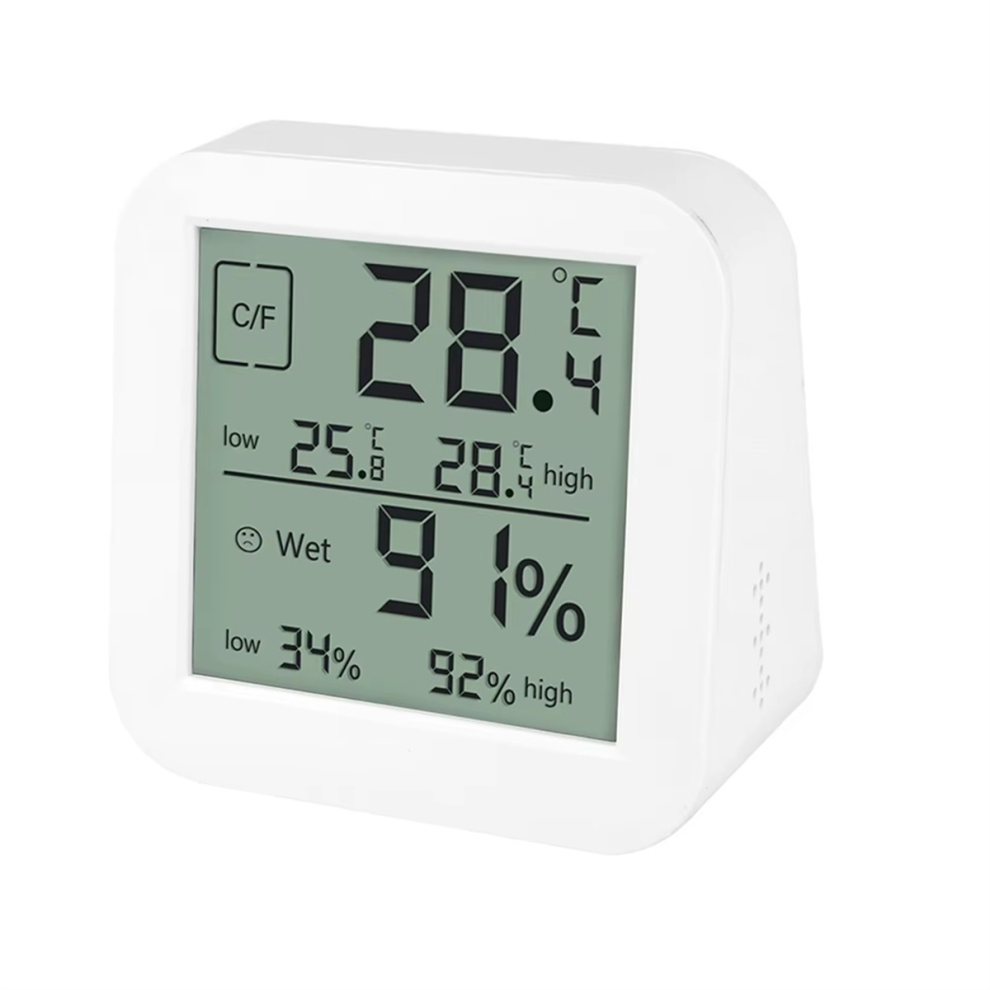 Lcd Digital Hygrothermograph Indoor Multifunctional Dual-Screen Humidity And Temperature Meter Table Clock Saudism