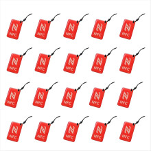 20Pcs NFC Tags Lable Ntag213 13.56mhz Smart Card for All Enabled Phone Business 42x26mm Red