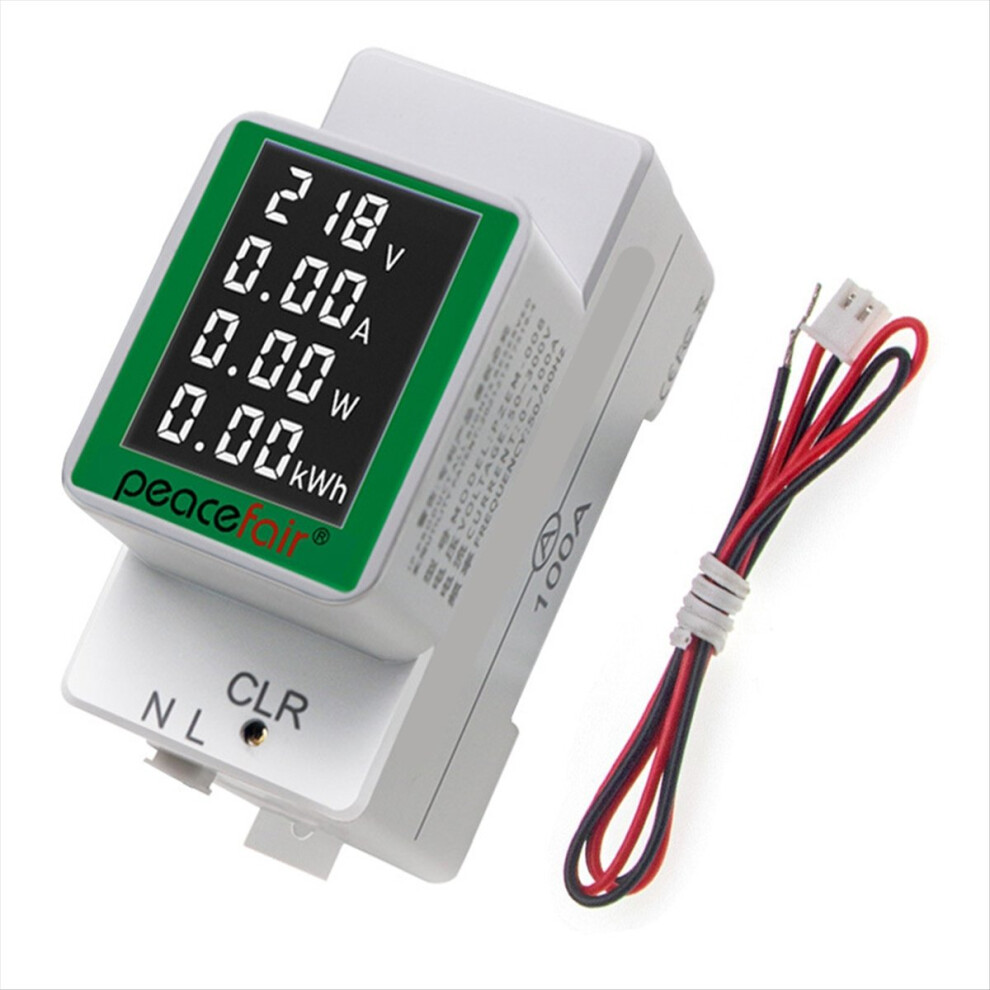 Pzem-008 Din Rail Electricity Digital Power Energy Meter Watt Kwh Wattmeter Monitor Ammeter Voltmeter White 4853162212400