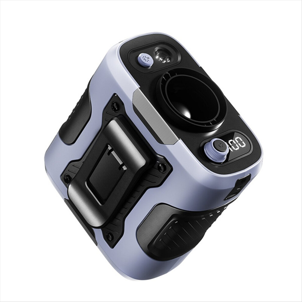 Portable Waist Fan 6000Mah Rechargeable Outdoor Neck&Waist Clip With Strong Wind Power Bank & Lighting For Camping B 4853162212677