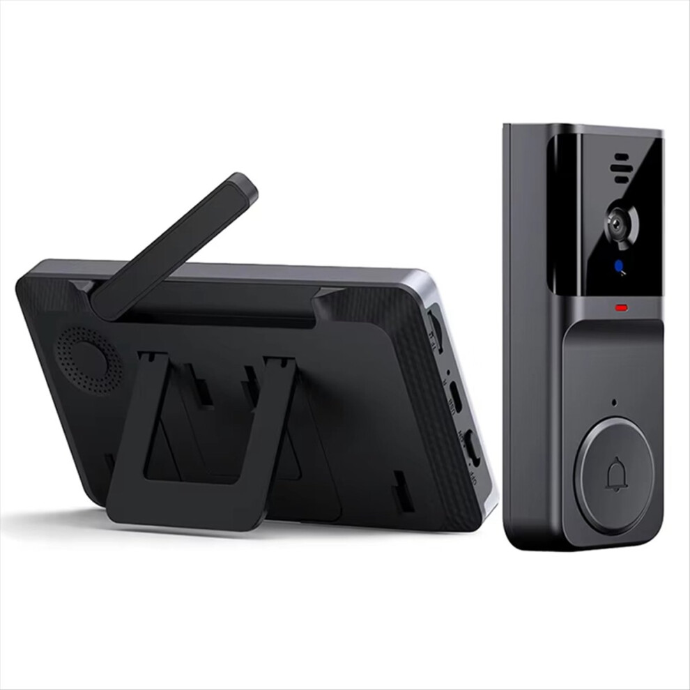 Video Doorbell With 4.3 Inch Ips Screen 2-Way Audio 2.4Ghz Visual Intercom Recording Camera Antenna 4853162217030