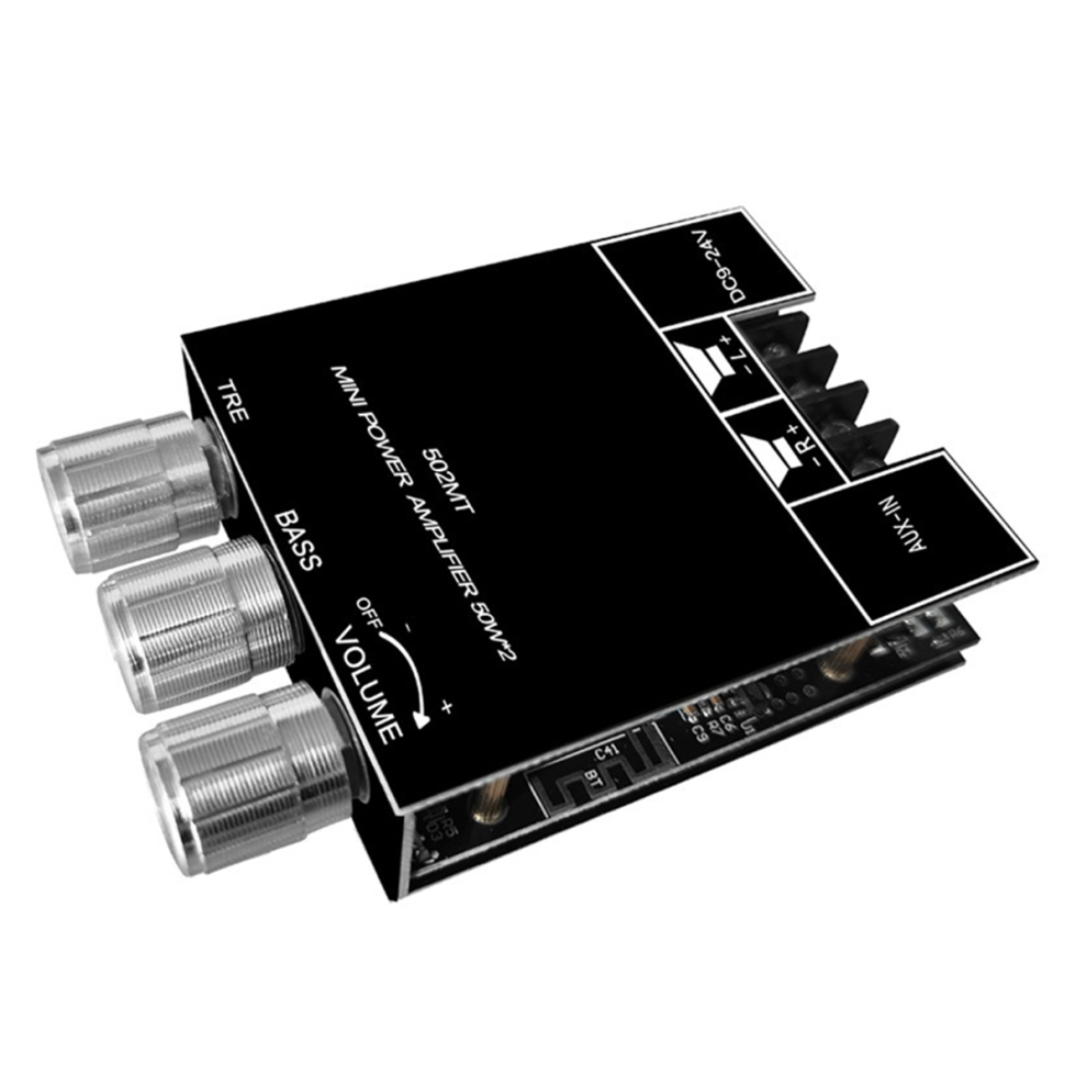 502Mt Bluetooth 5.0 Subwoofer Amplifier Board 2.0 Channel High Power Audio Stereo 2X50w Amp 4853162219485