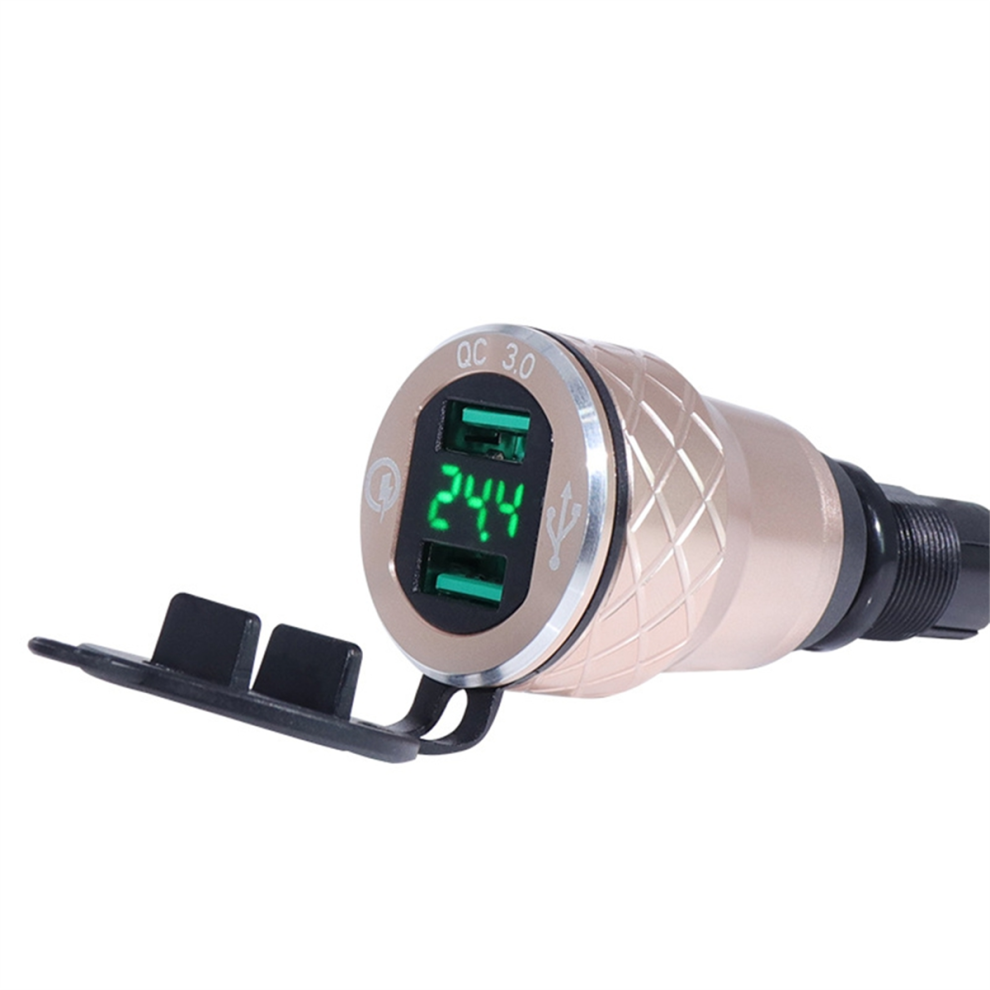 Motorcycle Dual Usb Charger Din Socket For F800gs F650gs F750gs R1200gs R1250gs Eu Plug Gold 4853162219126