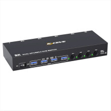 8K DP KVM Switch 2 Monitors 4 Computers 30Hz 4k@144Hz Dual Displayport USB 3.0 Switcher for Keyboard Mouse EU PLUG
