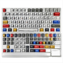 Comic Style Colorful Mixed Light Keycaps 136 Keys Set Classic Minimalist Machine Keycap Decoration