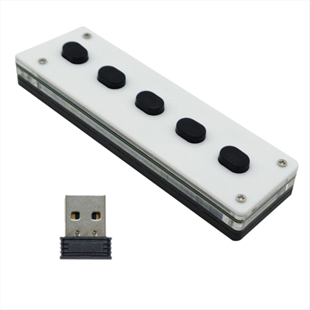 Silent Silicone Bluetooth Custom Programming Macro Keyboard 5-Keys Macropad Copy Paste Usb Keypad, Bluetooth+Wireless 4853162220177
