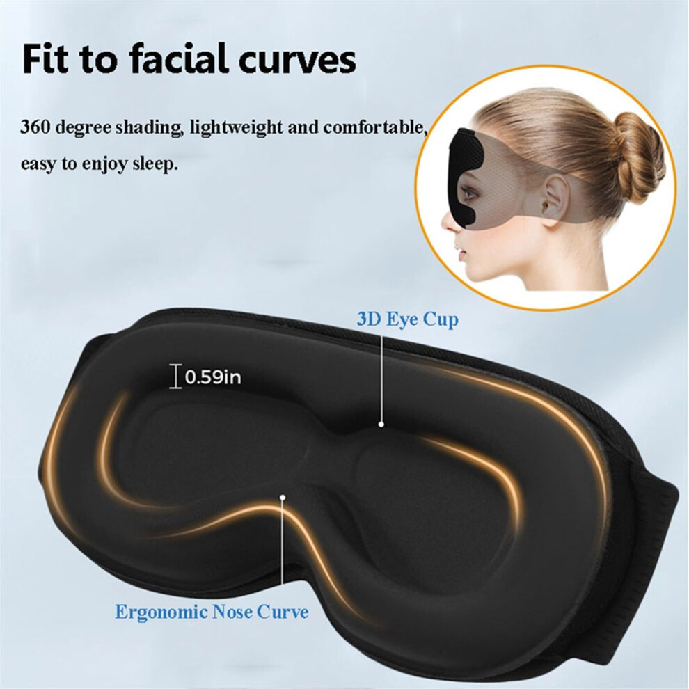 Saudism 3D Wireless Sleeping Headphones Blindfold Soft Washable Bluetooth5.4 Music Eyemask Handsfree Call Earphones Adjustable