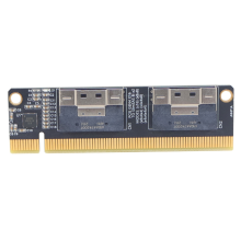 2 in 1 Ports SlimSAS 8I X2 to PCIE 4.0 X16 GEN4 Adapter Board Card for Network Graphics Video Capture
