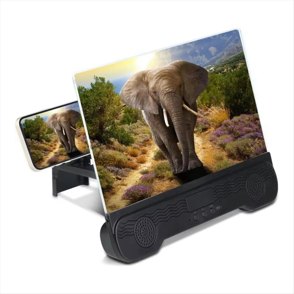 Saudism 14In Cell Phone Screen Magnifier With Wireless Speaker Foldable Phonestand Amplifier For ,Video,Gaming
