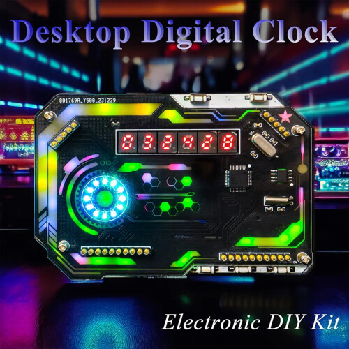Desktop Digital Clock Electronic DIY Kit Soldering Fabrication Gaming Ornament 2