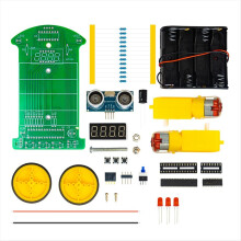 DIY Ultrasonic Ranging Obstacle Avoidance Car Electronic Kit LED Display Programming Welding Practice