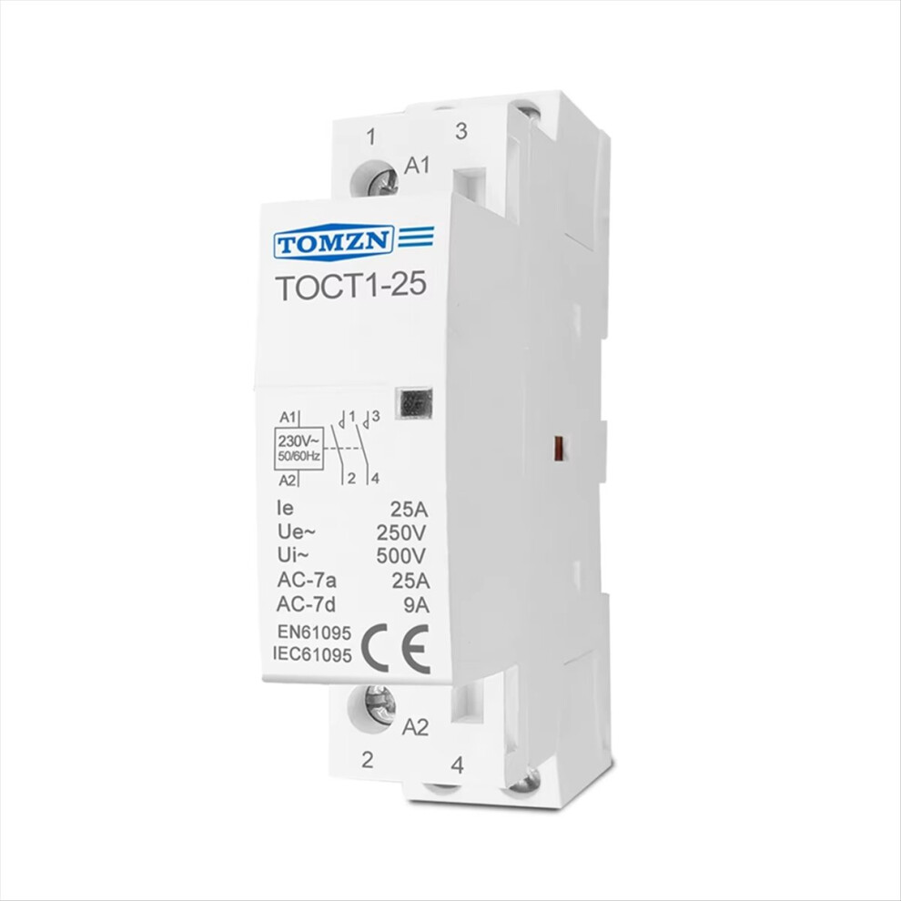 Toct1-25 2P 25A 220V/230V 50/60Hz Din Rail Household Ac Modular Contactor 2No Ac 4853798014317