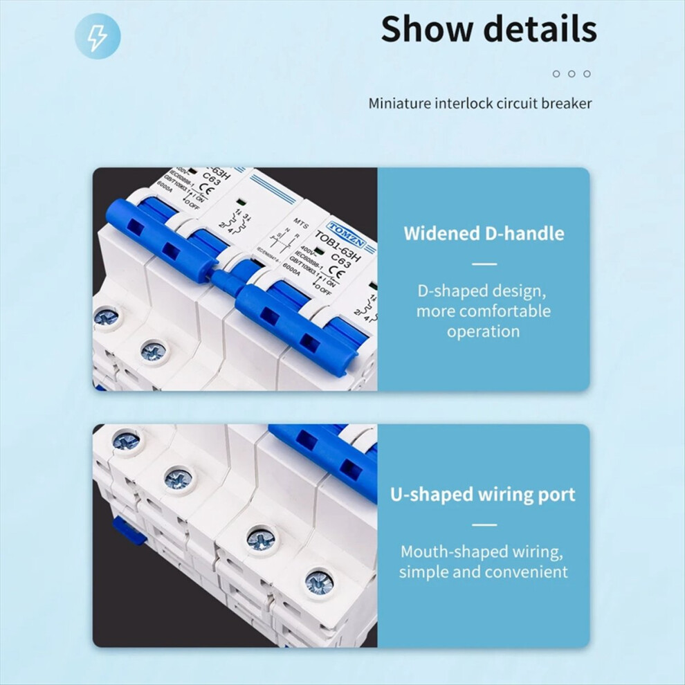 TOB1-63H 63A 2P+2P AC Dual Power Manual Transfer Switch Circuit Breaker MCB 50HZ/60HZ-image-OPC-PMGMC7D-NEW