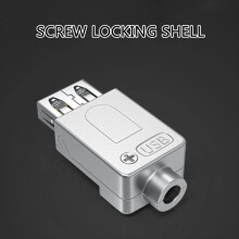 USB2.0 Solderless Adapter Metal Case USB 2.0 Terminal Block Data Connector Screw Board Plug Female